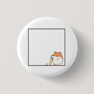Bóton Redondo 2.54cm Hamster, tema de hamster fofo