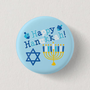 Bóton Redondo 2.54cm Hanukkah feliz
