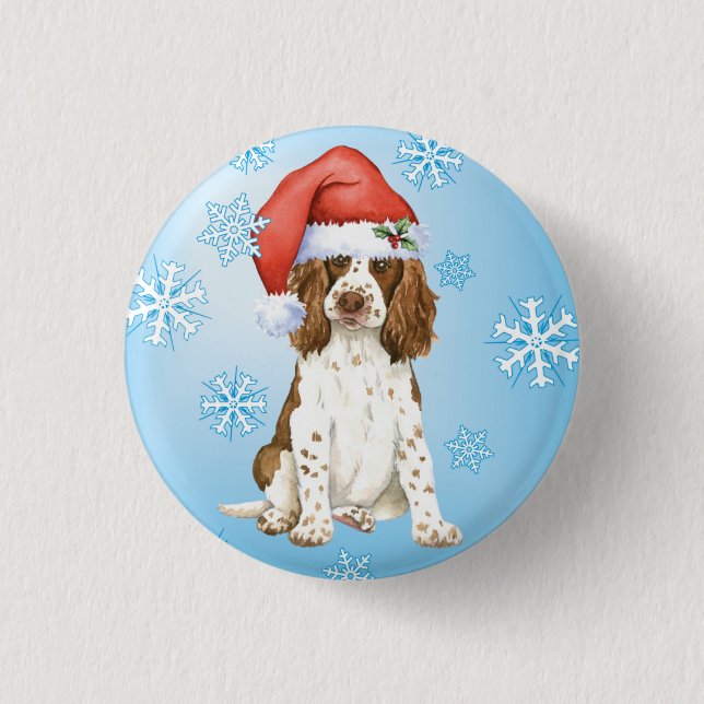 Bóton Redondo 2.54cm Happy Howliday English Springer Spaniel (Frente)