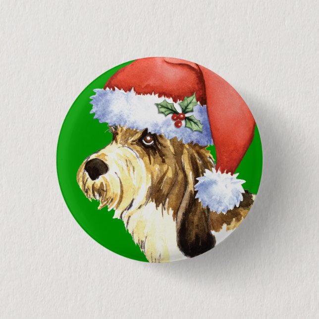 Bóton Redondo 2.54cm Happy Howliday PBGV (Frente)