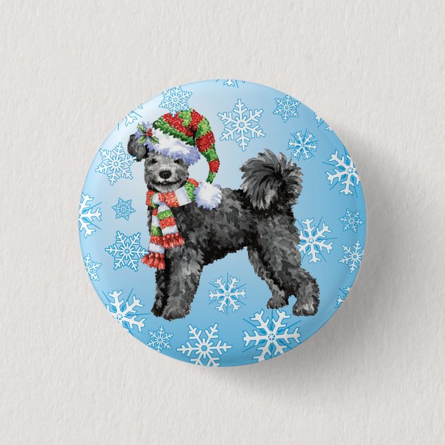 Bóton Redondo 2.54cm Happy Howliday Pumi (Frente)