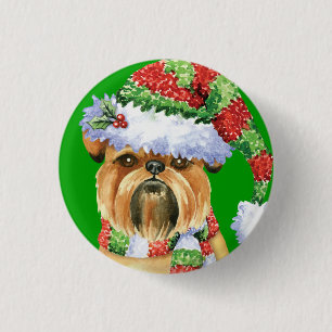 Bóton Redondo 2.54cm Happy Howlidays Bruxelles Griffon Button