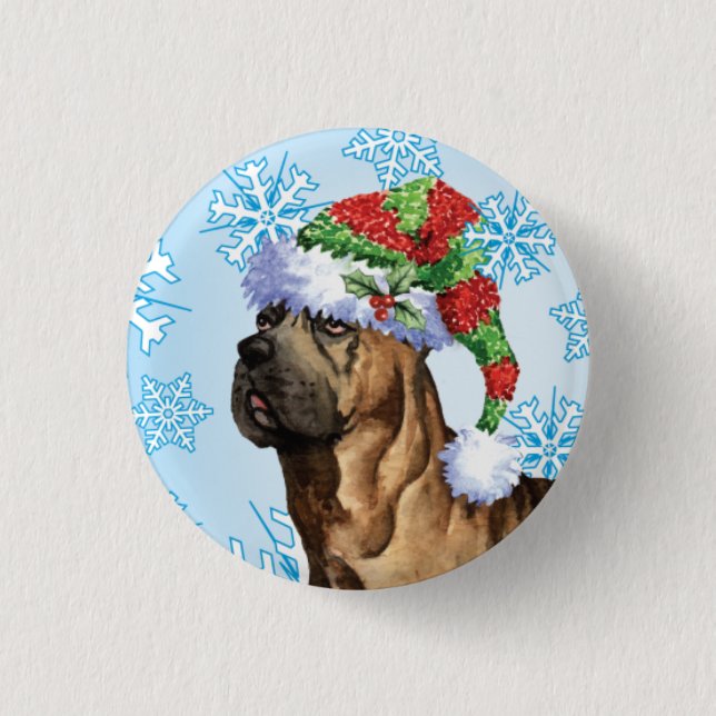 Bóton Redondo 2.54cm Happy Howlidays Cane Corso (Frente)