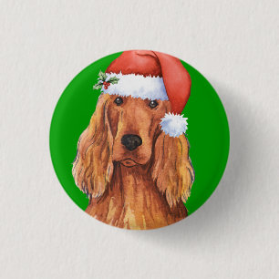 Bóton Redondo 2.54cm Happy Howlidays Irish Setter