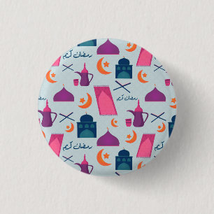 Bóton Redondo 2.54cm Happy Ramadan Pattern