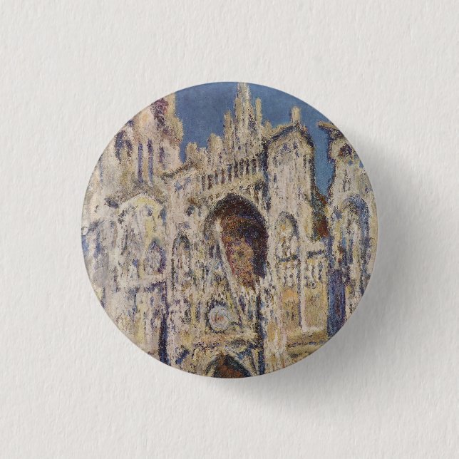 Bóton Redondo 2.54cm Harmonia em Blau e Dourado Claude Monet (Frente)