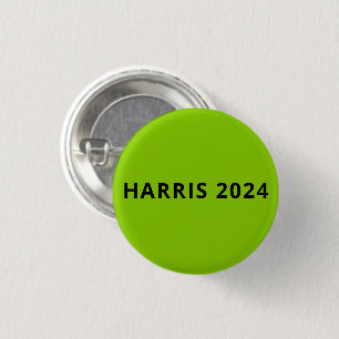 Bóton Redondo 2.54cm Harris 2024 texto simples e personalizado verde