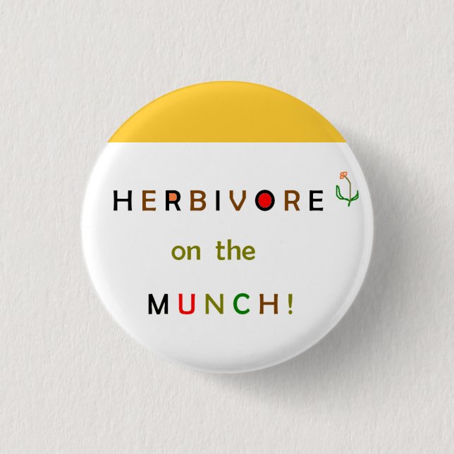 Bóton Redondo 2.54cm Herbívoro no botão do Munch (Frente)