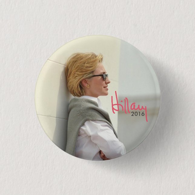 Bóton Redondo 2.54cm Hillary Clinton 2016 para o presidente (óculos de (Frente)