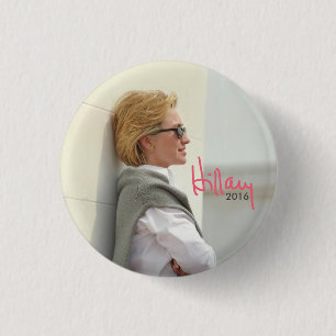 Bóton Redondo 2.54cm Hillary Clinton 2016 para o presidente (óculos de
