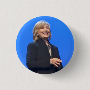 Bóton Redondo 2.54cm Hillary Clinton o campeão - botões