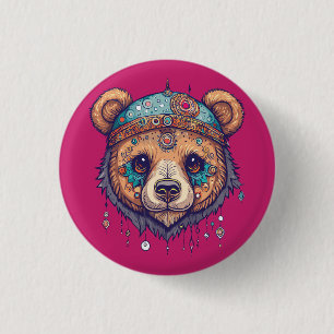 Bóton Redondo 2.54cm Hippie Bear I