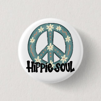 Bóton Redondo 2.54cm Hippie Hippy Soul Peace Sign