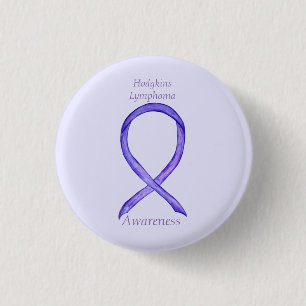 Bóton Redondo 2.54cm Hodgkins Linfoma Art Violet Ribbon Pinos Personali