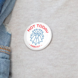 Bóton Redondo 2.54cm Hoje Não, Fascista - Botão de Águia Negrito