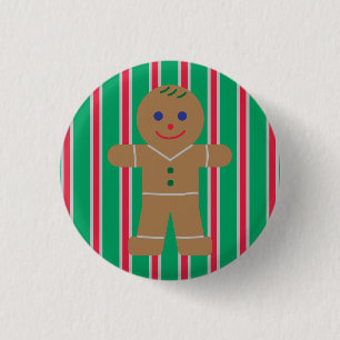 Bóton Redondo 2.54cm Homem de Gingerpão de Natal divertido e Rico