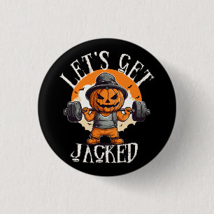 Bóton Redondo 2.54cm Homens Vamos Malhar Abóbora Jack-O-Lantern Engraça