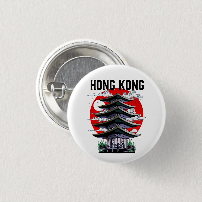 Bóton Redondo 2.54cm Hong Kong (Frente & Verso)
