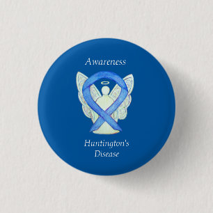 Bóton Redondo 2.54cm Huntington's Disease Awareness Ribbon Angel Pin