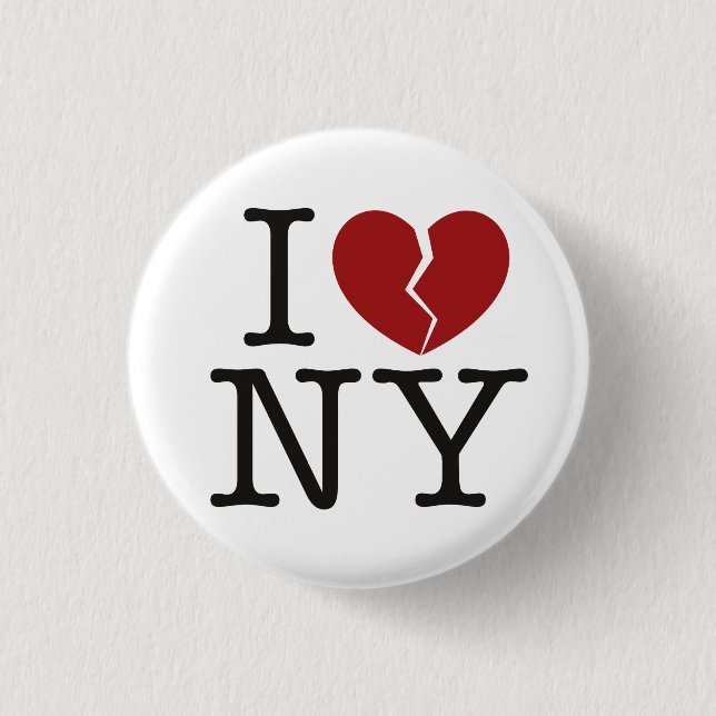 Bóton Redondo 2.54cm I [coração partido] NY (Frente)