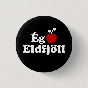 Bóton Redondo 2.54cm I Heart (Love) Volcanoes [Ég Elska Eldfjöll]