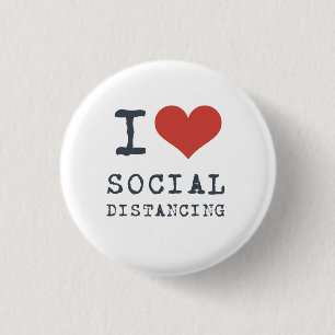 Bóton Redondo 2.54cm I Heart Social Distancing Introduvert