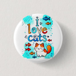 BÓTON REDONDO 2.54CM I LOVE CATS