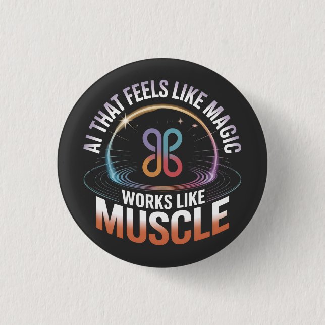 Bóton Redondo 2.54cm IA Aestética Tecnologia Futurística significa moda (Frente)