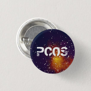Bóton Redondo 2.54cm Identidade customizável da galáxia de PCOS