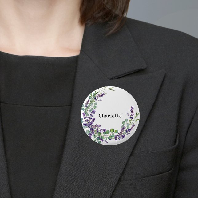 Bóton Redondo 2.54cm identificação com nome de lavanda e eucalipto (Criador carregado)