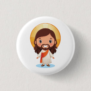 Bóton Redondo 2.54cm Ilustração de Cristo de Jesus
