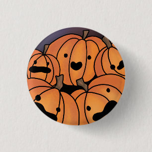 Bóton Redondo 2.54cm Ilustração de Pumpkin Laranja-Bonito