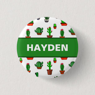 Bóton Redondo 2.54cm Ilustrações de Cactus Fofo Padrão Personalizado