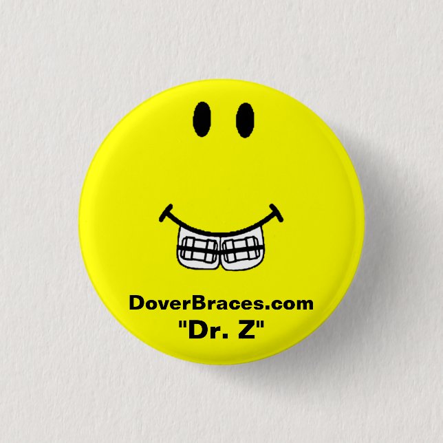 Bóton Redondo 2.54cm Imagem do sorriso, DoverBraces.com, "Dr. Z " (Frente)