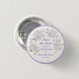 Bóton Redondo 2.54cm Ímãs personalizados para salvar a data de Quincean