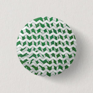 Bóton Redondo 2.54cm Impressão Chevron Zebra Verde e Branco