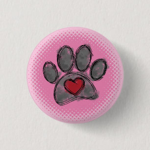 Bóton Redondo 2.54cm Impressão de Meia-Tons de Desenho do Cão Lover