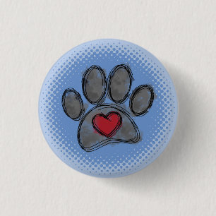 Bóton Redondo 2.54cm Impressão de Meia-Tons de Desenho do Cão Lover