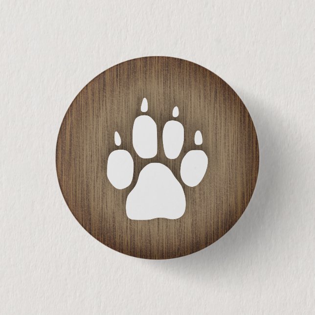 Bóton Redondo 2.54cm Impressão de Paw (Frente)
