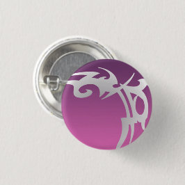 Bóton Redondo 2.54cm Impressão de tatuagem branca no gradiente roxo