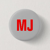 Iniciais de nome de monograma vermelho negrito da 