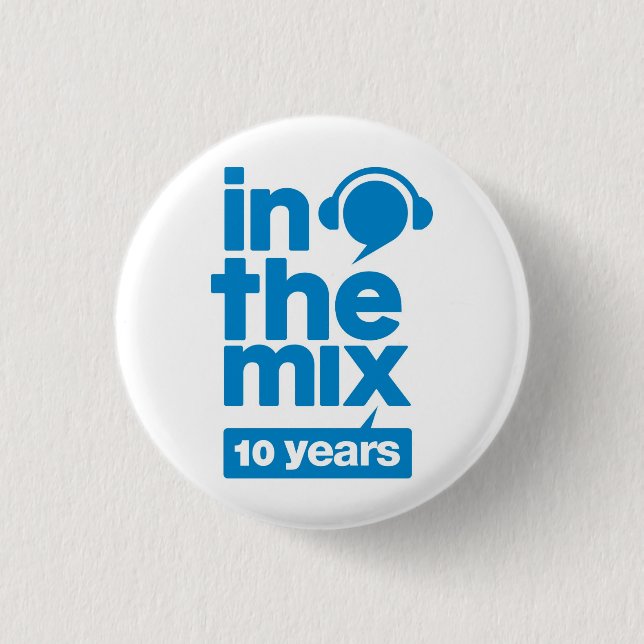 Bóton Redondo 2.54cm inthemix 10 anos de botões (Frente)