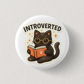 Bóton Redondo 2.54cm Introverted But Willing To Discuss Cats