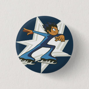 Bóton Redondo 2.54cm Inverno Desportivo Figura Pinback do Skater