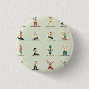 Bóton Redondo 2.54cm Ioga, pilates, temático