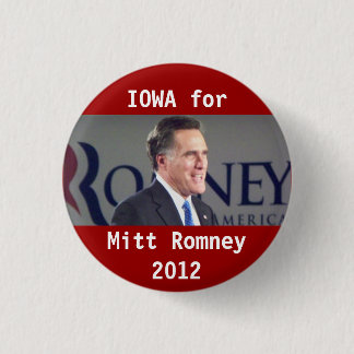 Bóton Redondo 2.54cm Iowa para o botão 2012 político da foto de Mitt