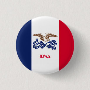Bóton Redondo 2.54cm Iowan Flag, Flag de Iowa