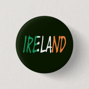 Bóton Redondo 2.54cm Ireland overlaid on Irish Flag pbcn