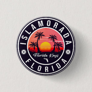 Bóton Redondo 2.54cm Islamorada Florida Retro Sunset Beach Souvenirs