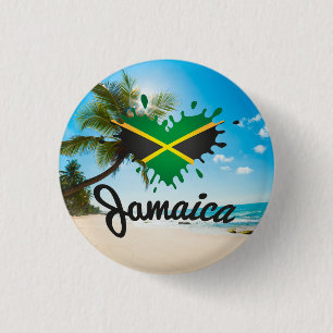 Bóton Redondo 2.54cm Jamaica Flag Island - Orgulho jamaicanos - Botão